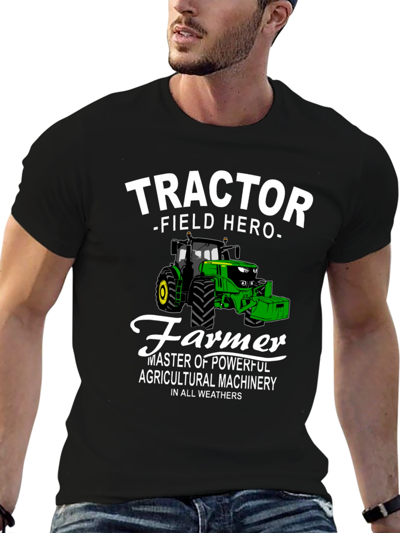 Tractor Field Hero Farmer Graphic T-Shirt