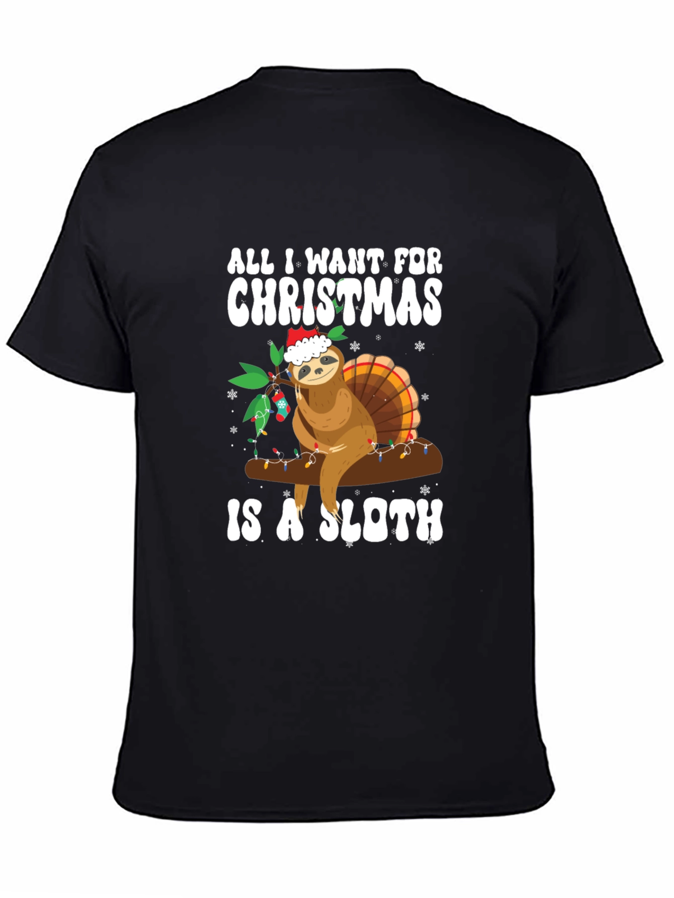 Christmas Sloth Graphic Tee - Holiday Humor