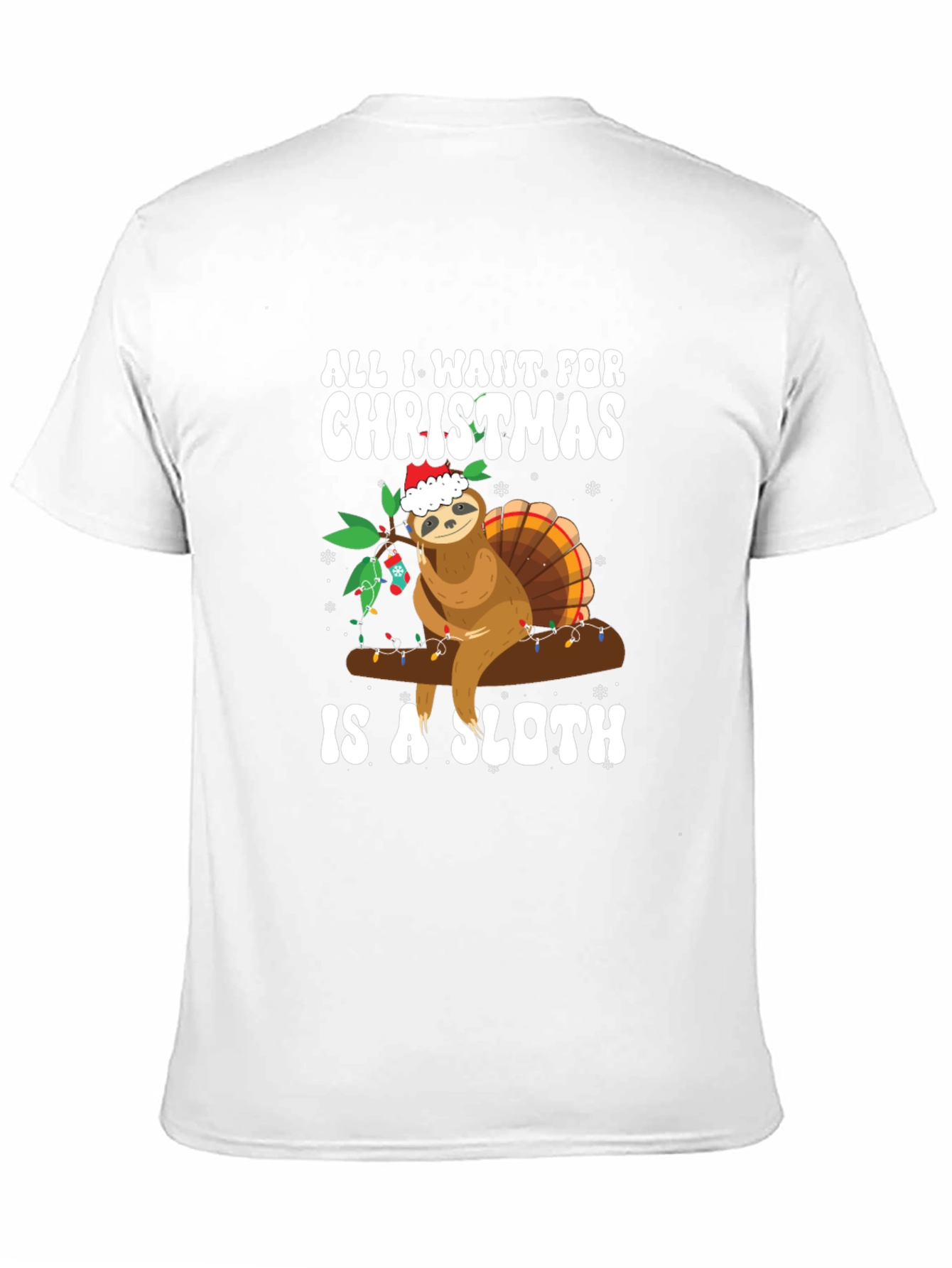 Christmas Sloth Graphic Tee - Holiday Humor