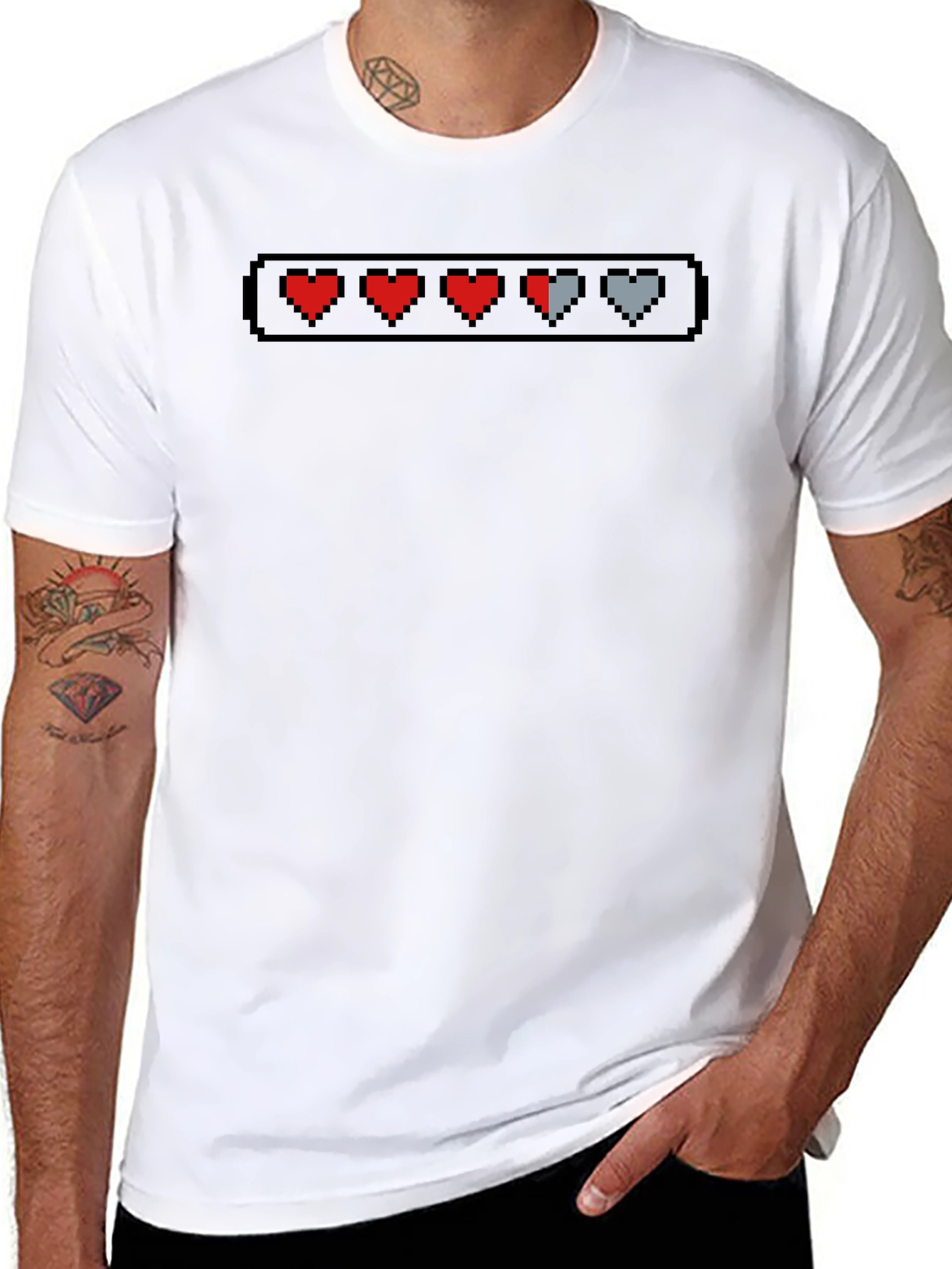 Gamer Life Pixel Health Bar T-Shirt