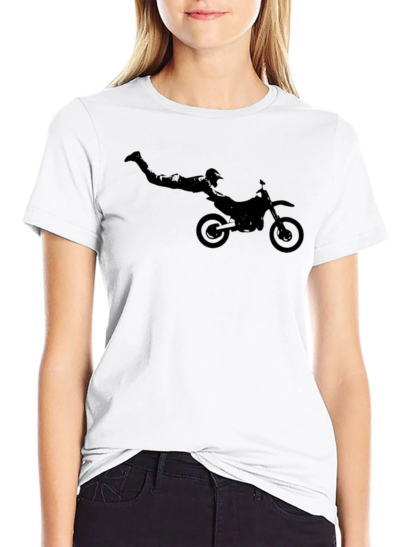 Motocross Stunt T-Shirt - Black Graphic Tee
