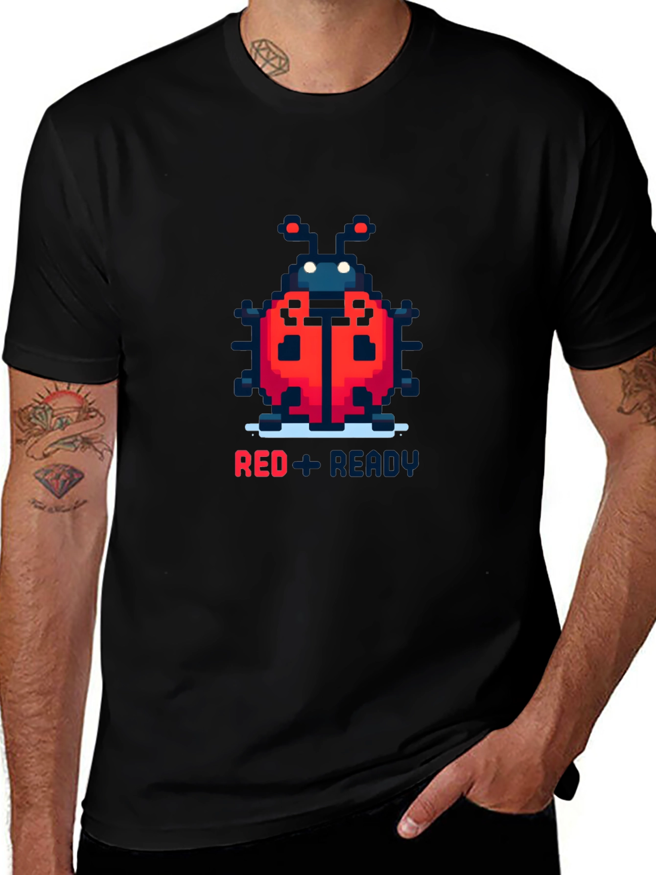 Red Ladybug Pixel Art T-Shirt