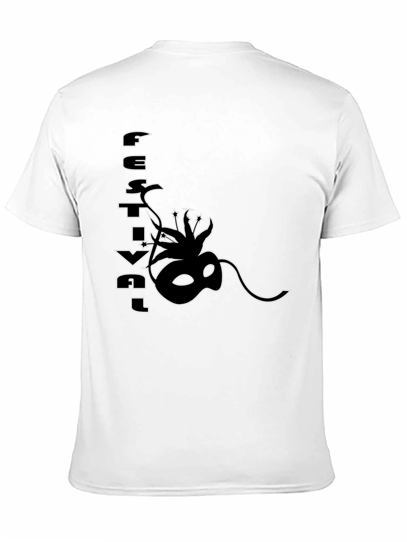 Festival Mask Graphic Black T-Shirt