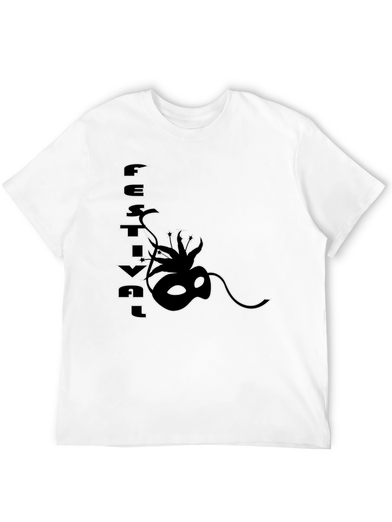 Festival Mask Graphic Black T-Shirt