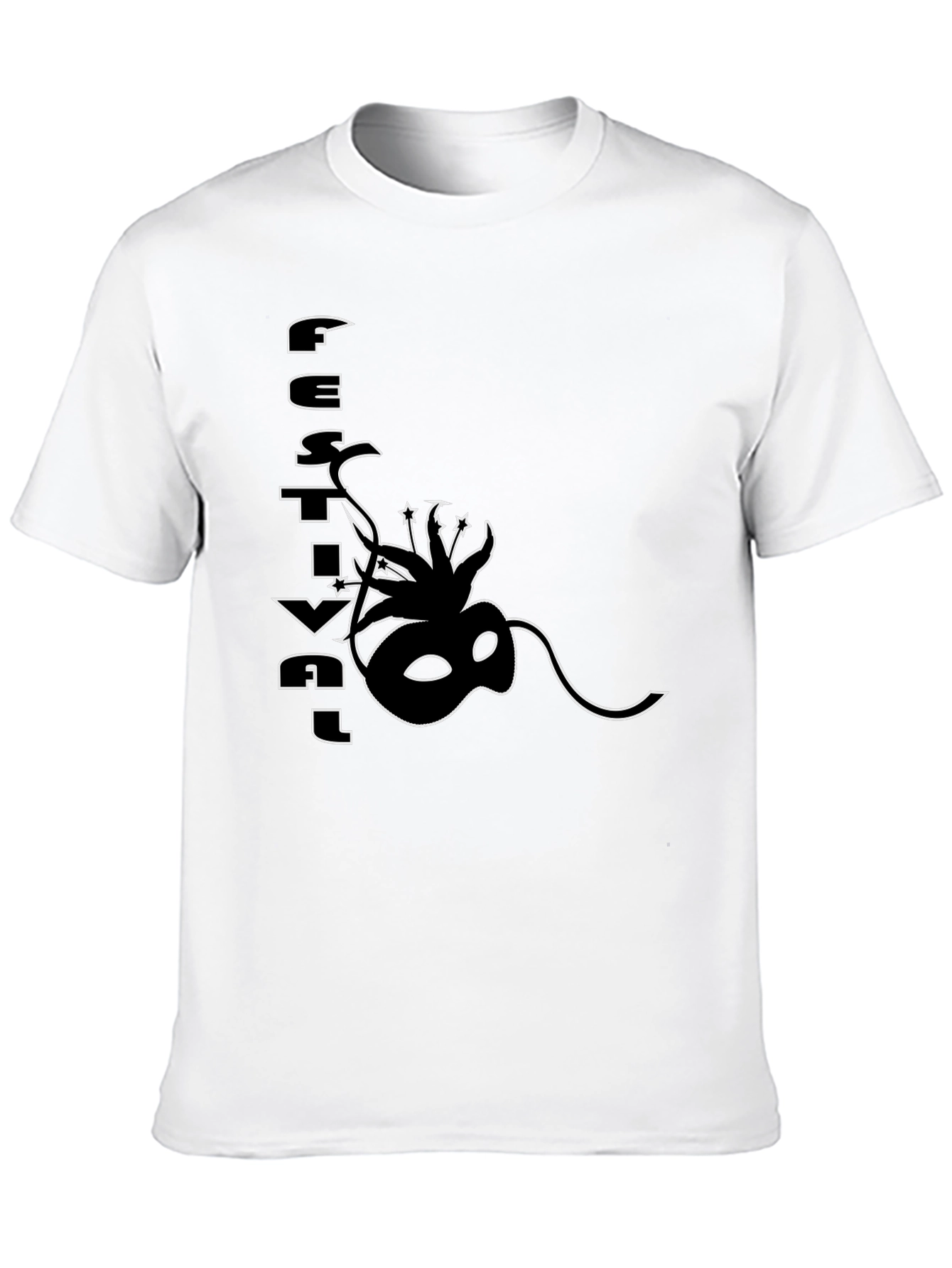 Festival Mask Graphic Black T-Shirt