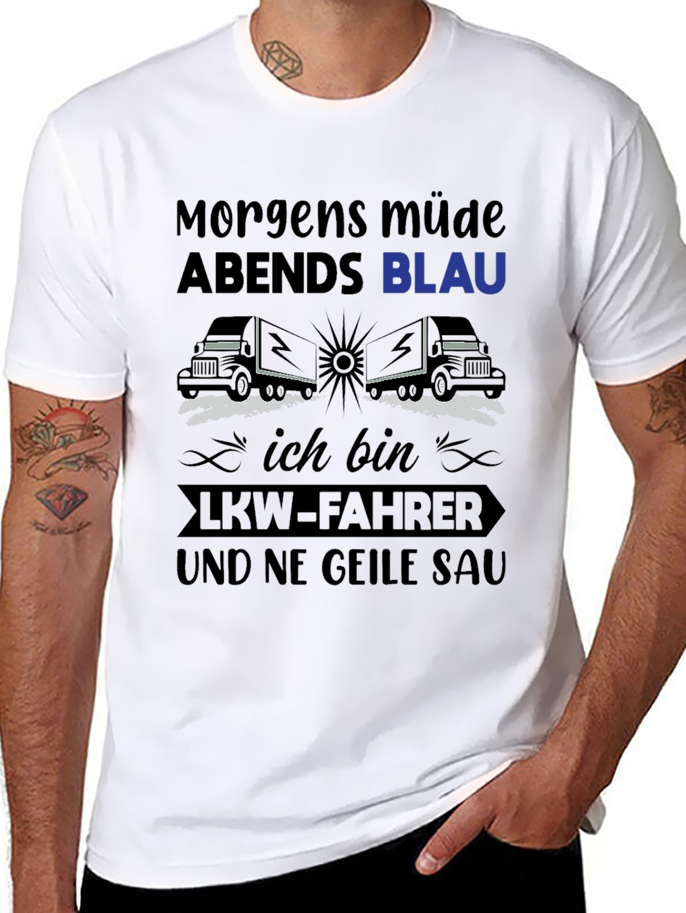 Morgens Müde Trucker T-Shirt