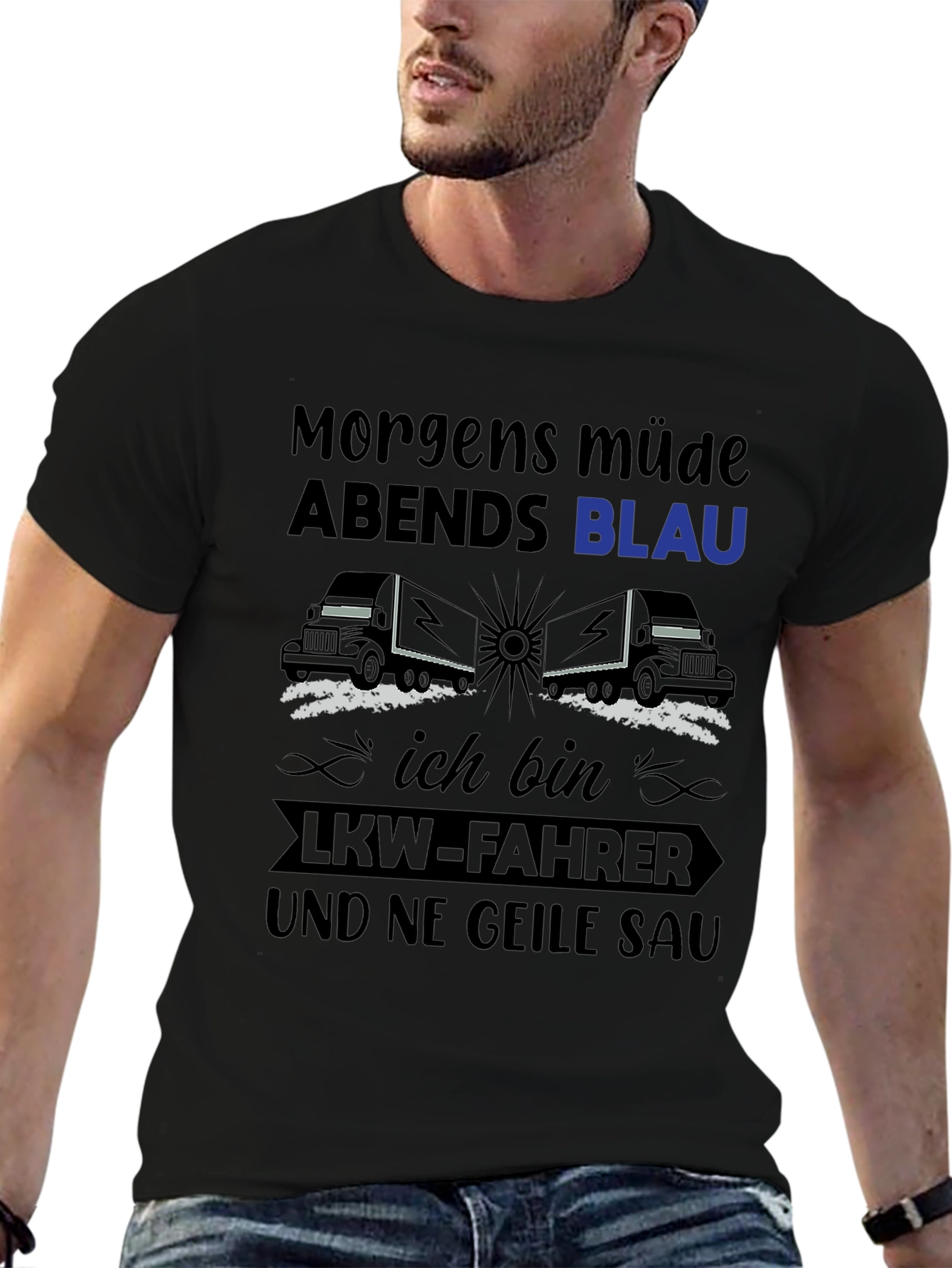 Morgens Müde Trucker T-Shirt