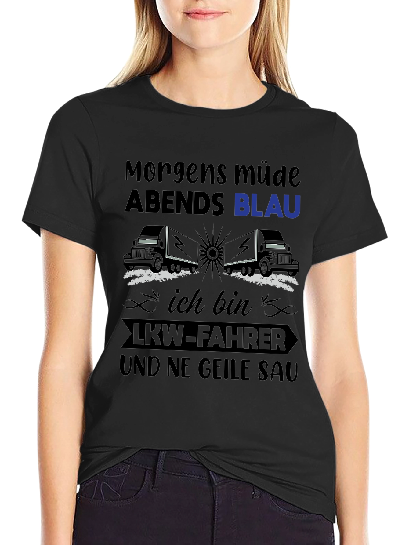 Morgens Müde Trucker T-Shirt