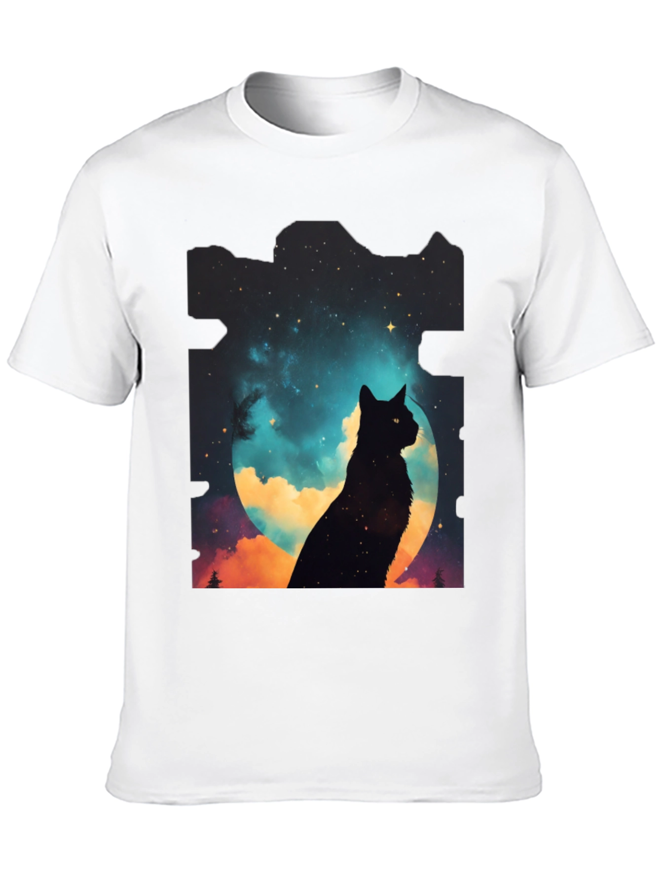 Celestial Cat Silhouette Tee
