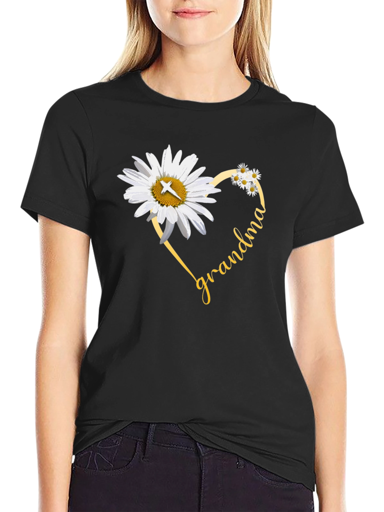 Grandma Daisy Heart T-Shirt