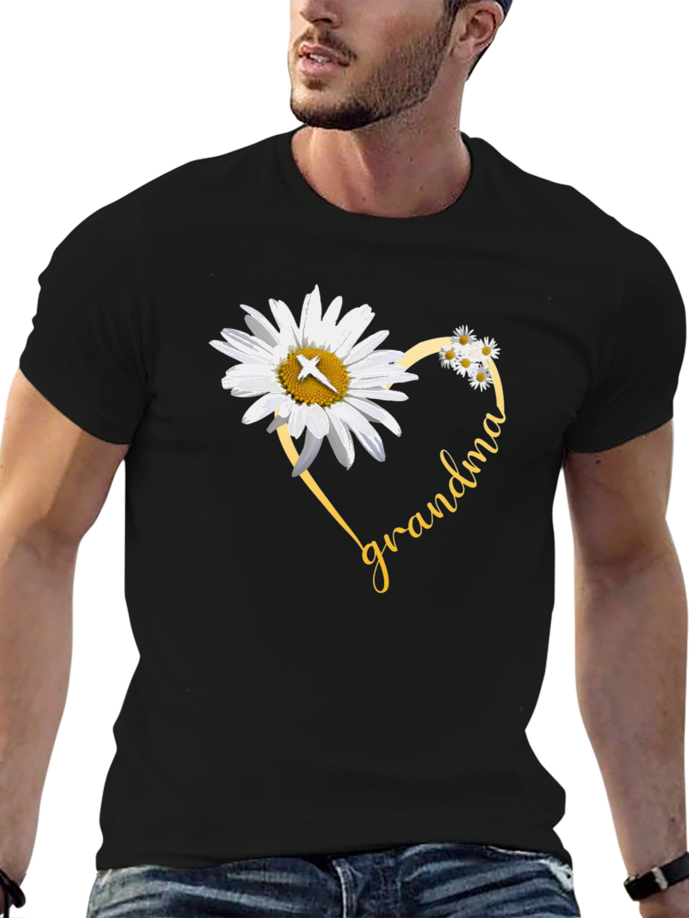 Grandma Daisy Heart T-Shirt