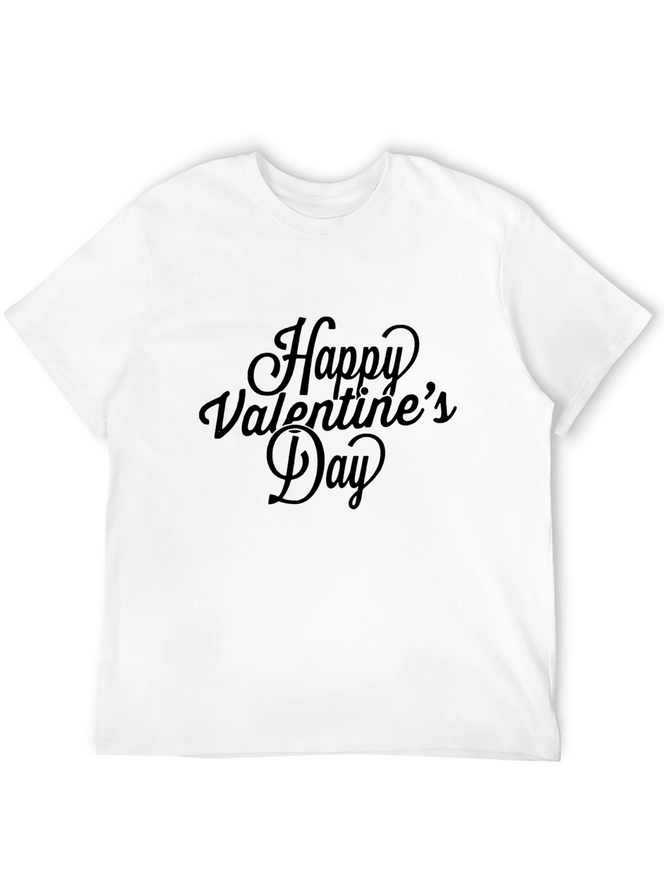 Happy Valentines Day Black Graphic Tee