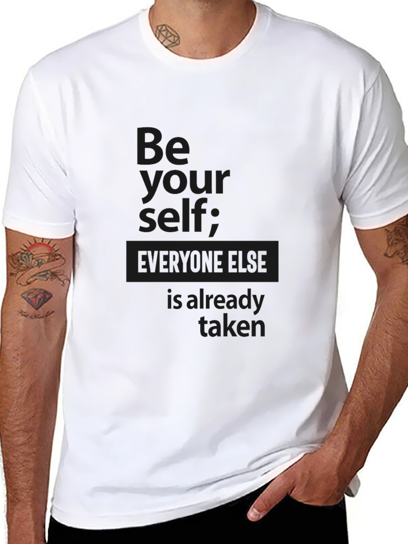 Be Yourself Black T-Shirt: Inspiring Quote Tee