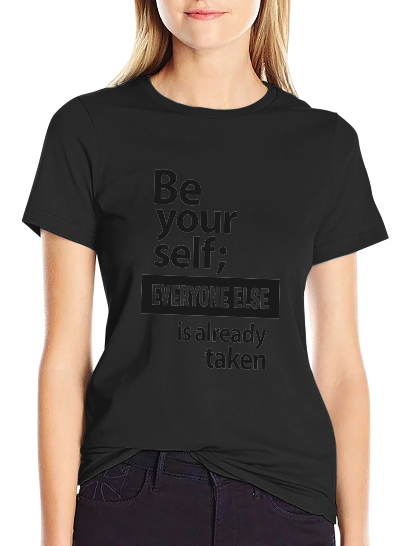 Be Yourself Black T-Shirt: Inspiring Quote Tee