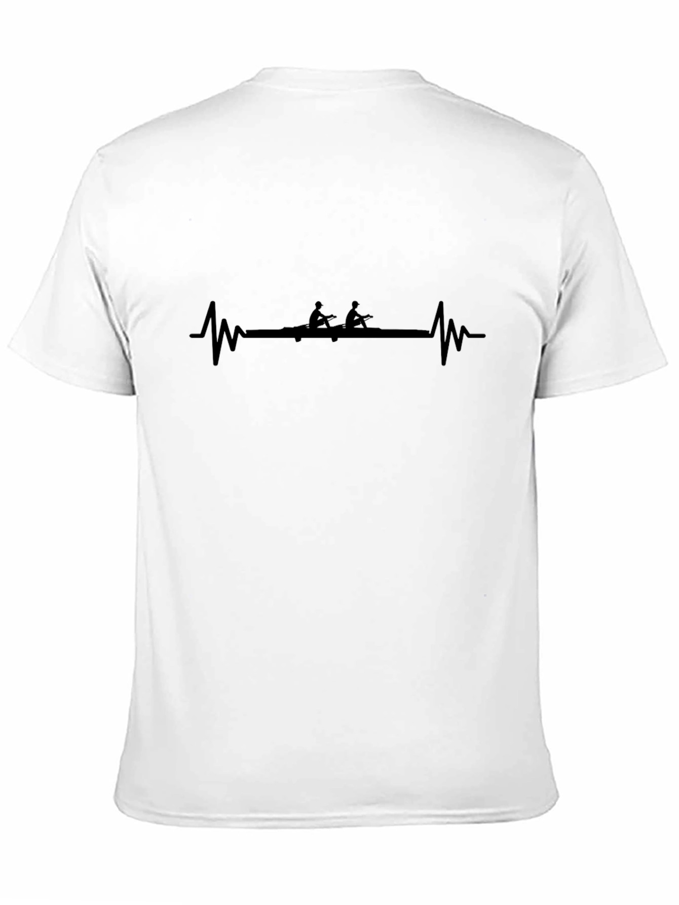 Rowing Heartbeat T-Shirt - Black Graphic Tee
