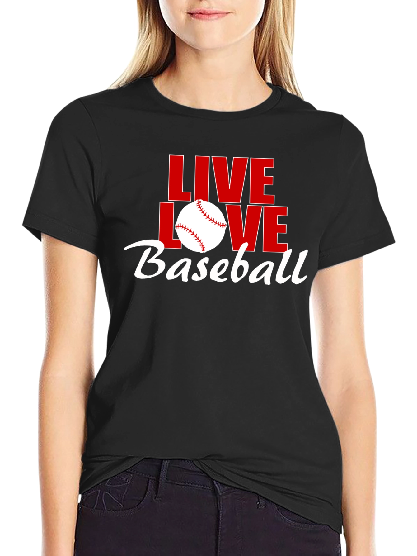 Live Love Baseball Graphic Tee - Black