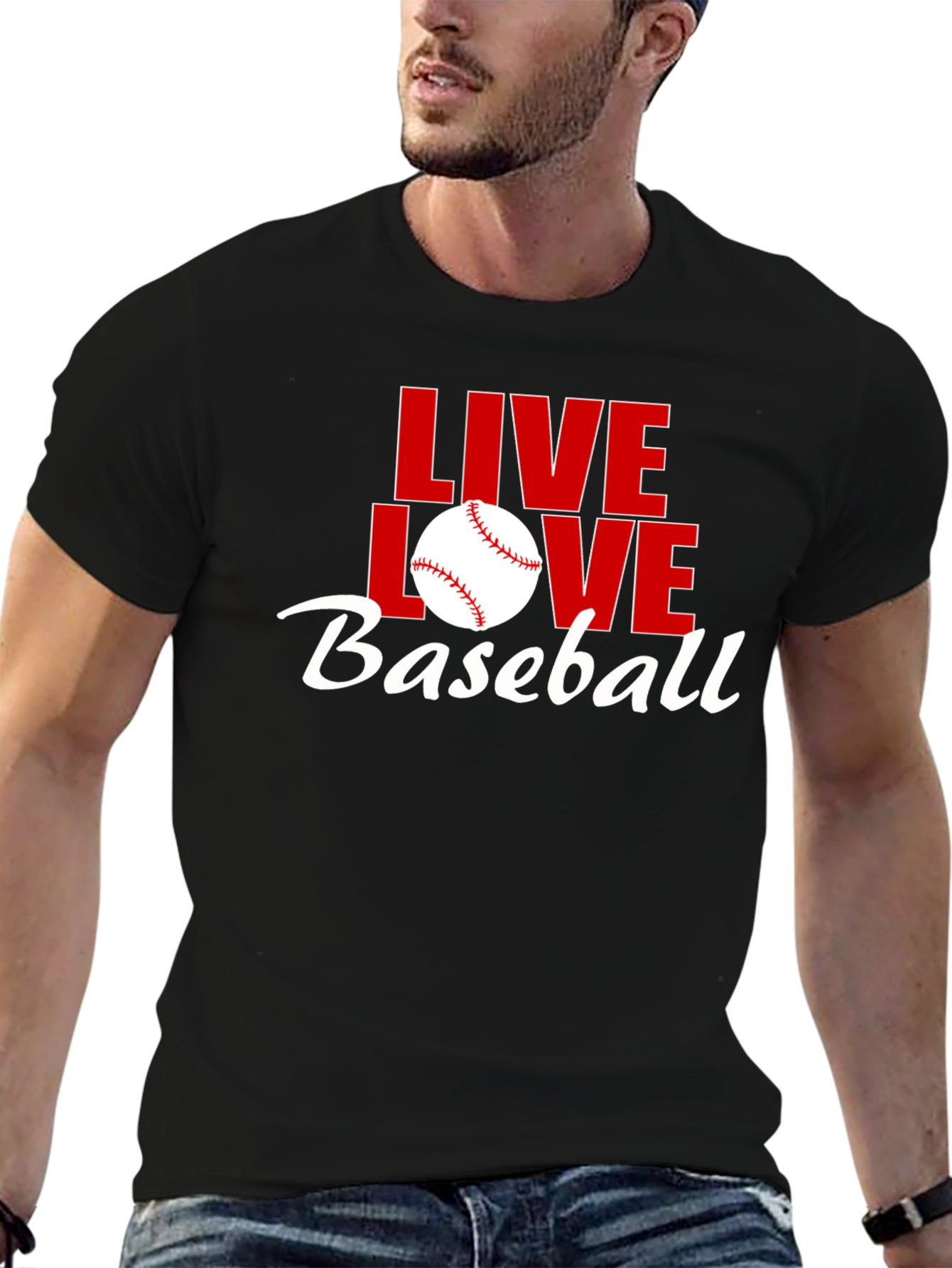 Live Love Baseball Graphic Tee - Black