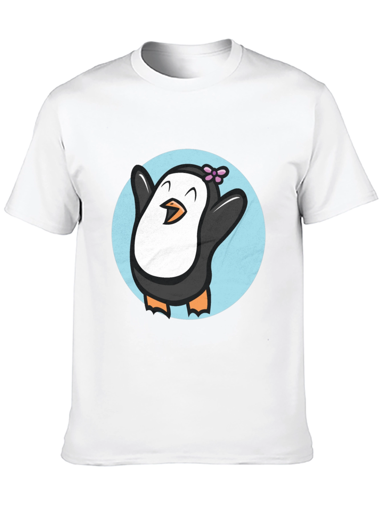 Cute Penguin Graphic T-Shirt - Black
