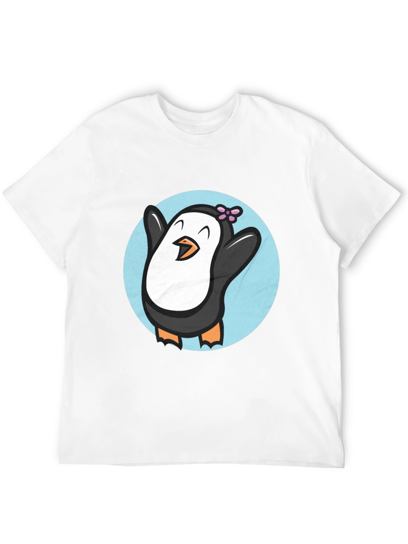 Cute Penguin Graphic T-Shirt - Black