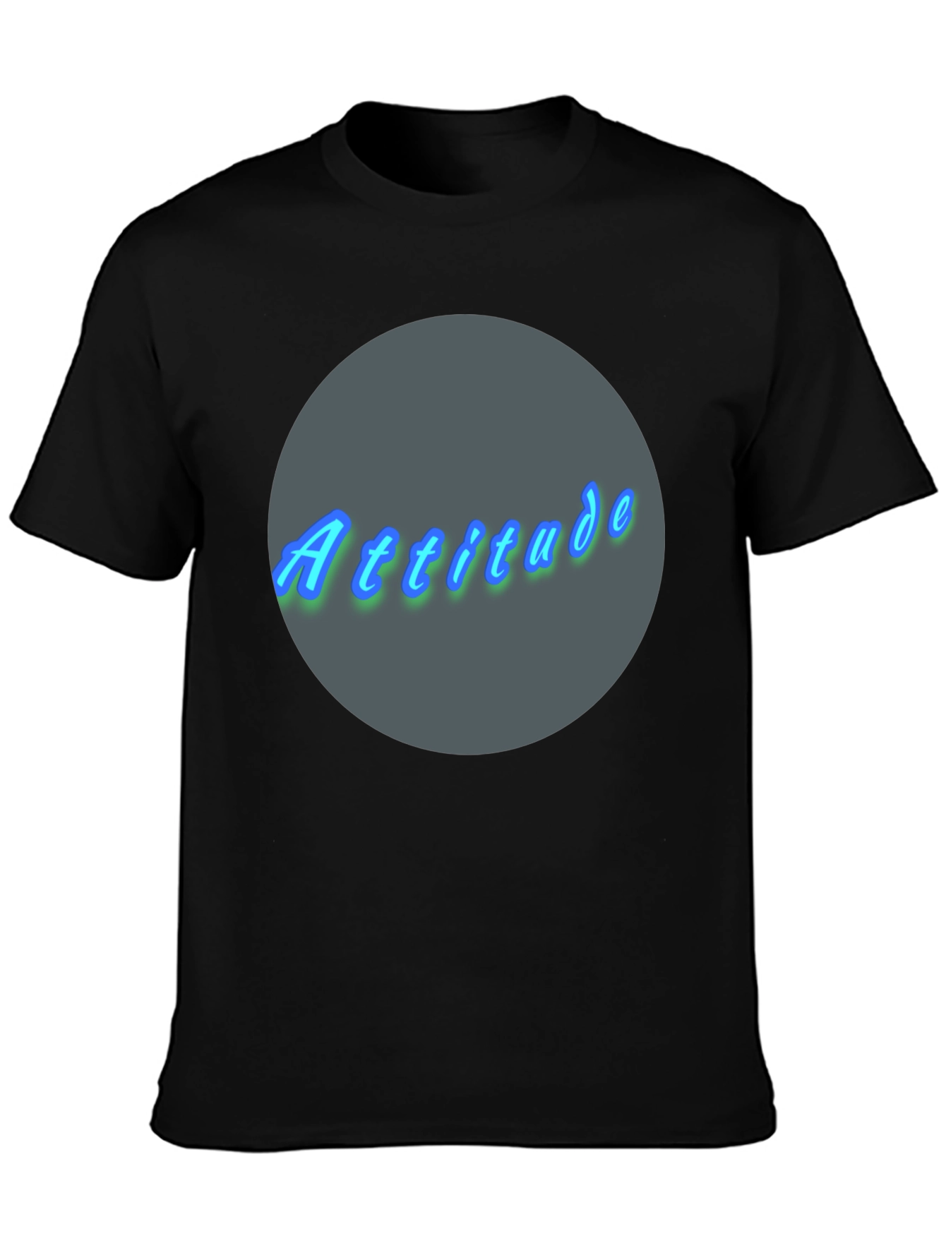 Attitude Graphic Print Crew Neck T-Shirt