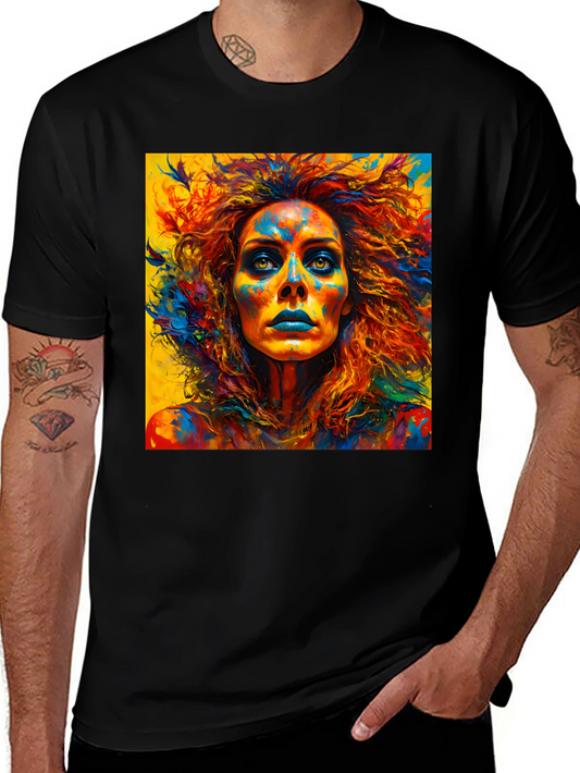 Abstract Art Woman Tee - Vivid Colors Unique Design