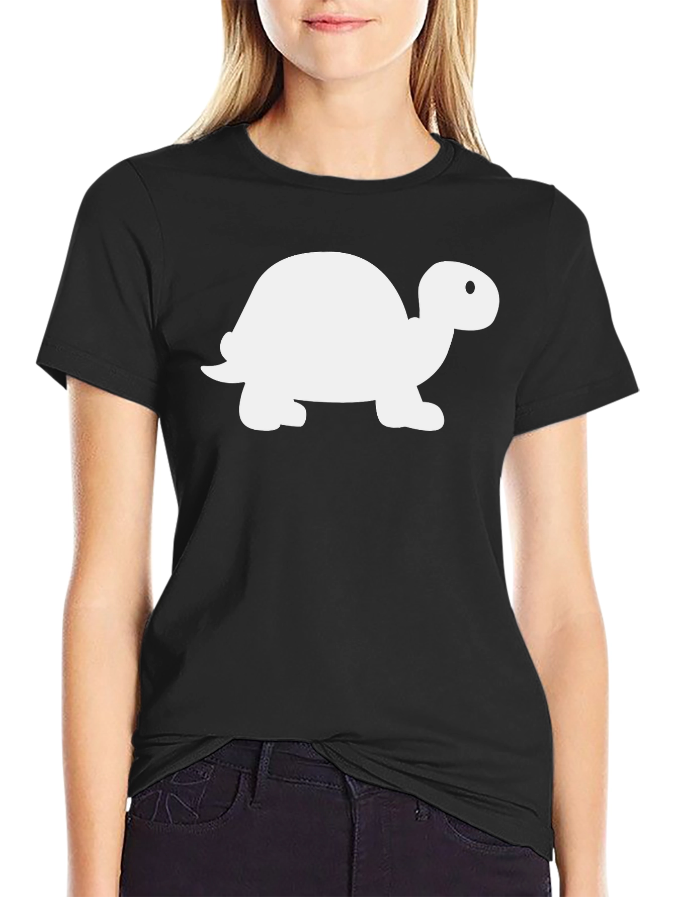 Turtle Graphic Tee - Black Cotton Comfort