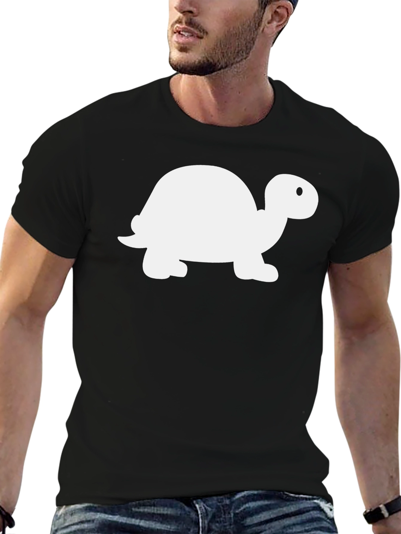 Turtle Graphic Tee - Black Cotton Comfort