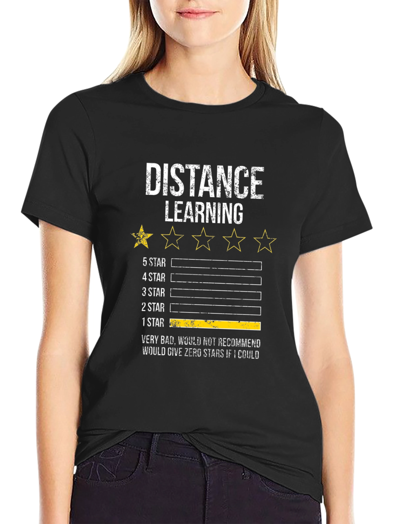 Distance Learning One-Star Rating T-Shirt