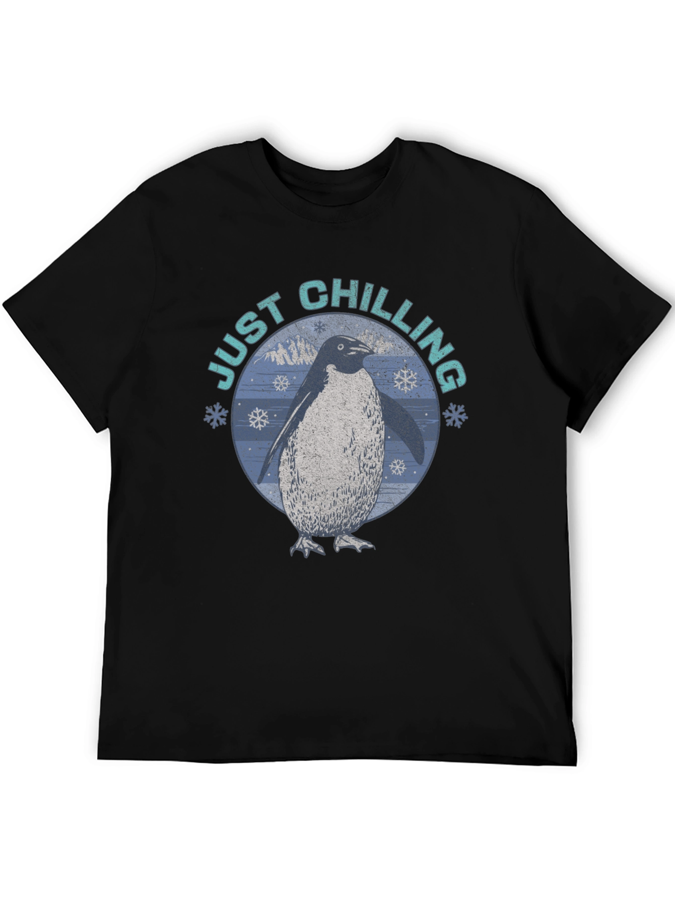 Just Chilling Penguin Graphic Tee - Black