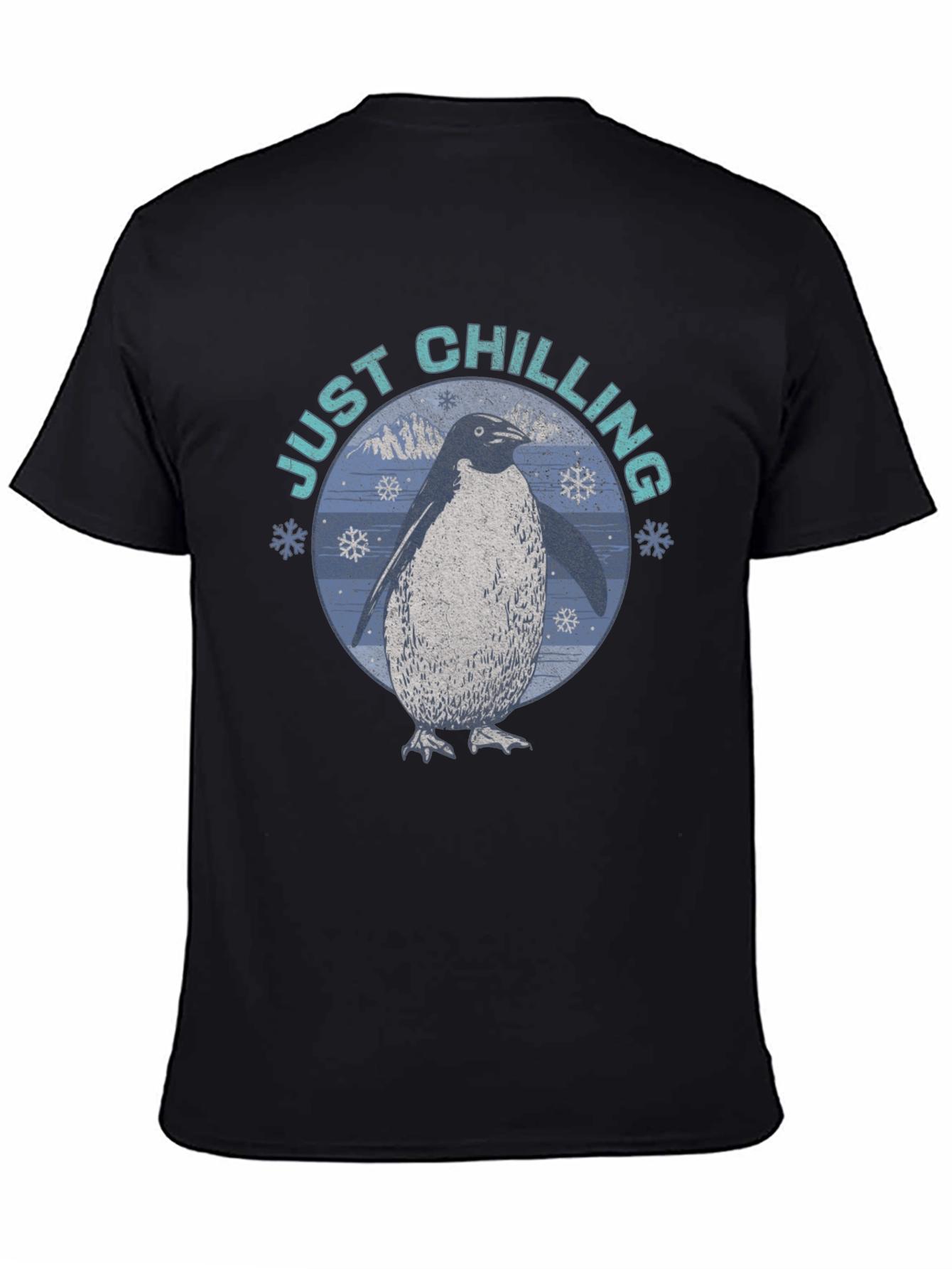 Just Chilling Penguin Graphic Tee - Black