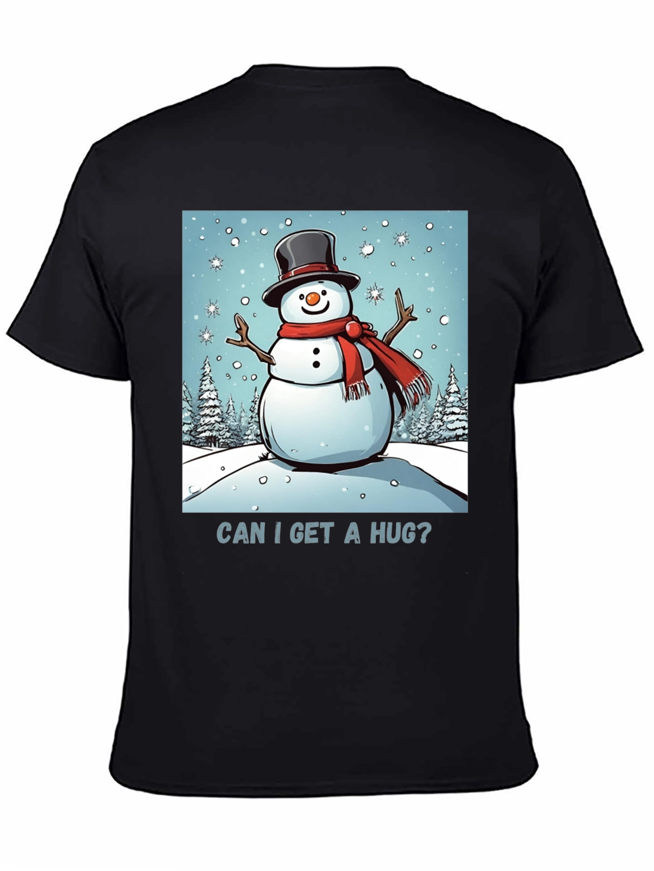 Snowman Hug T-Shirt - Winter Holiday Festive Tee