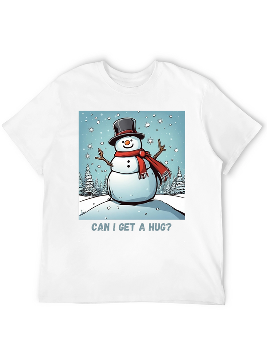 Snowman Hug T-Shirt - Winter Holiday Festive Tee