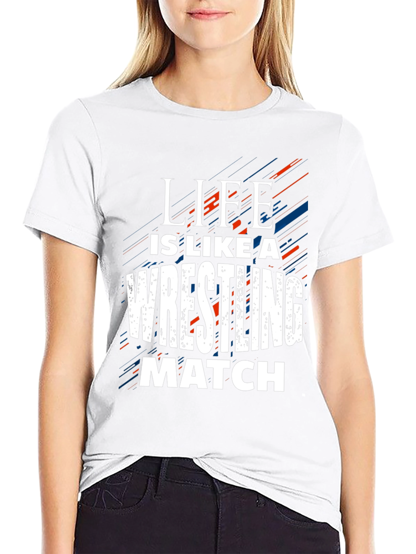 Wrestling Match Life Quote Black T-Shirt