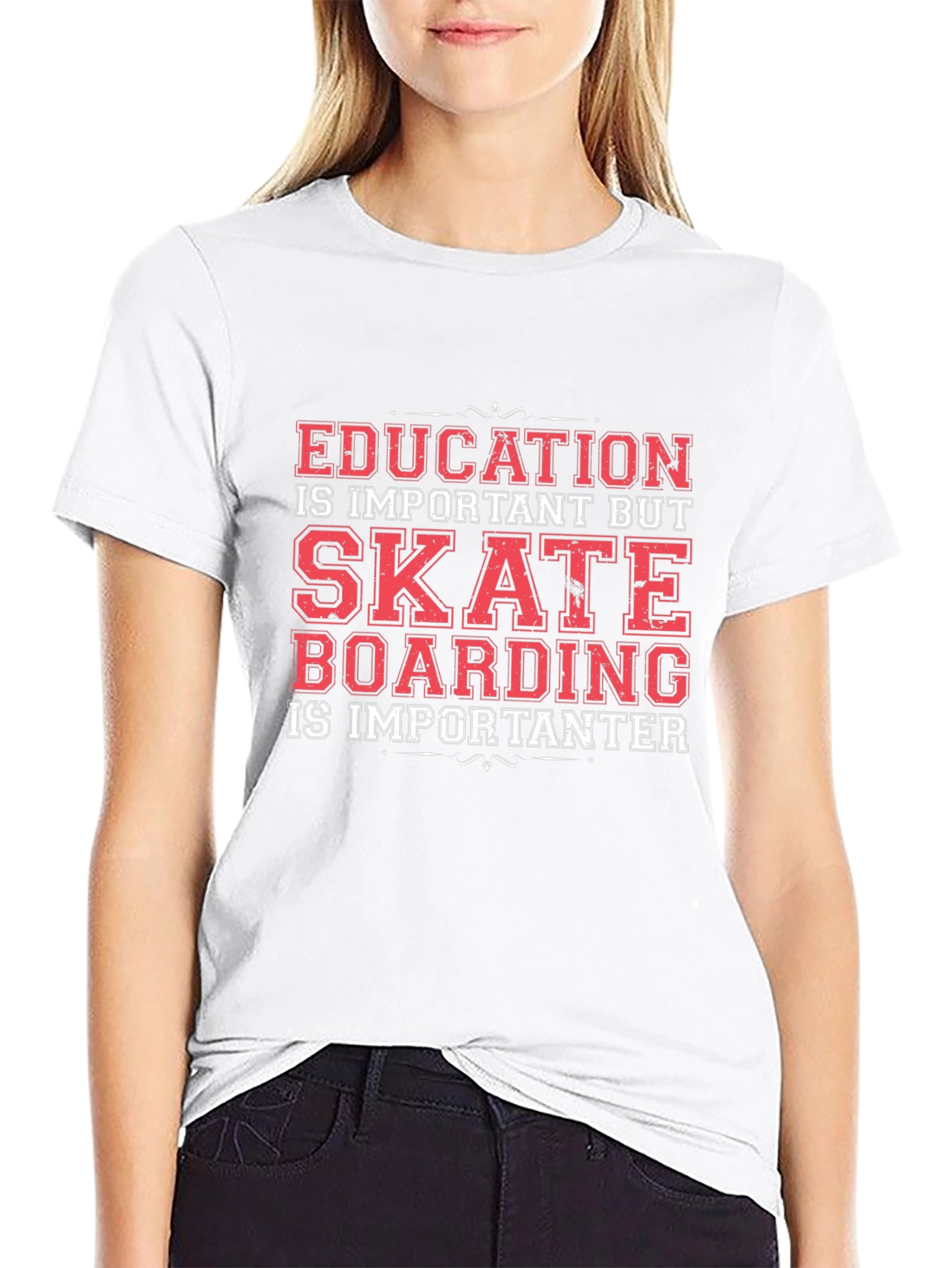 Skateboarding Graphic Tee - Education is Important BUT...