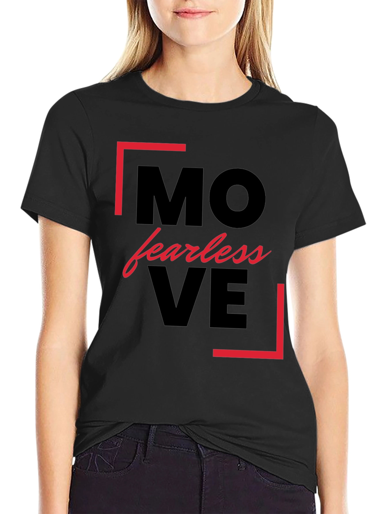 Move Fearless Black Graphic Tee