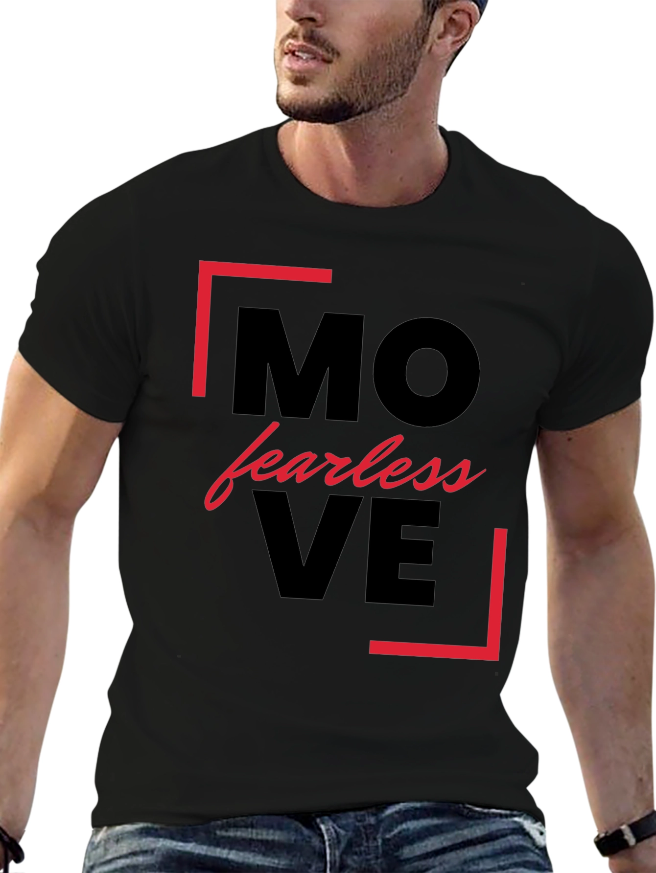 Move Fearless Black Graphic Tee