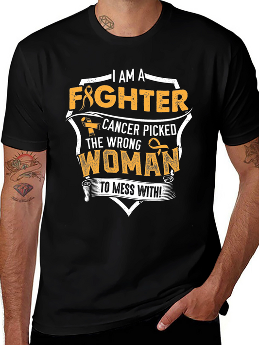 I Am A Fighter Cancer Awareness Graphic Tee