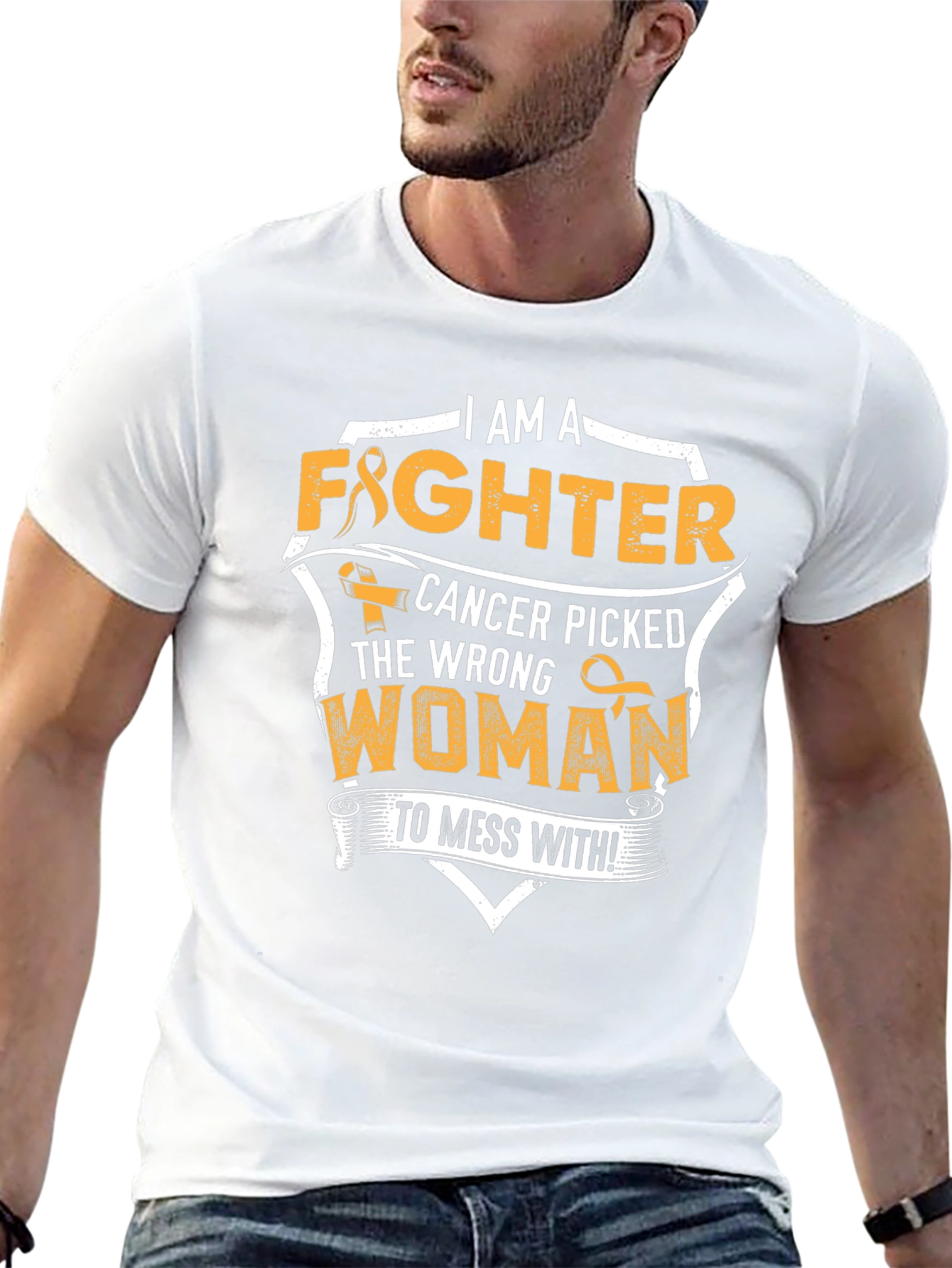 I Am A Fighter Cancer Awareness Graphic Tee
