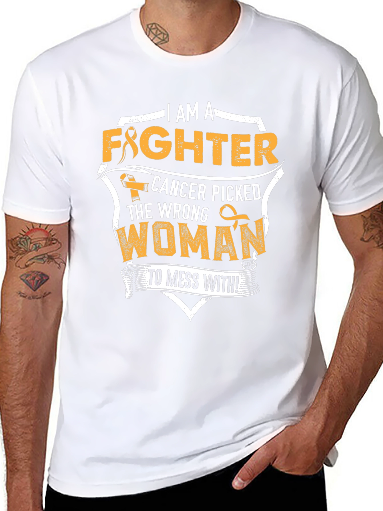 I Am A Fighter Cancer Awareness Graphic Tee
