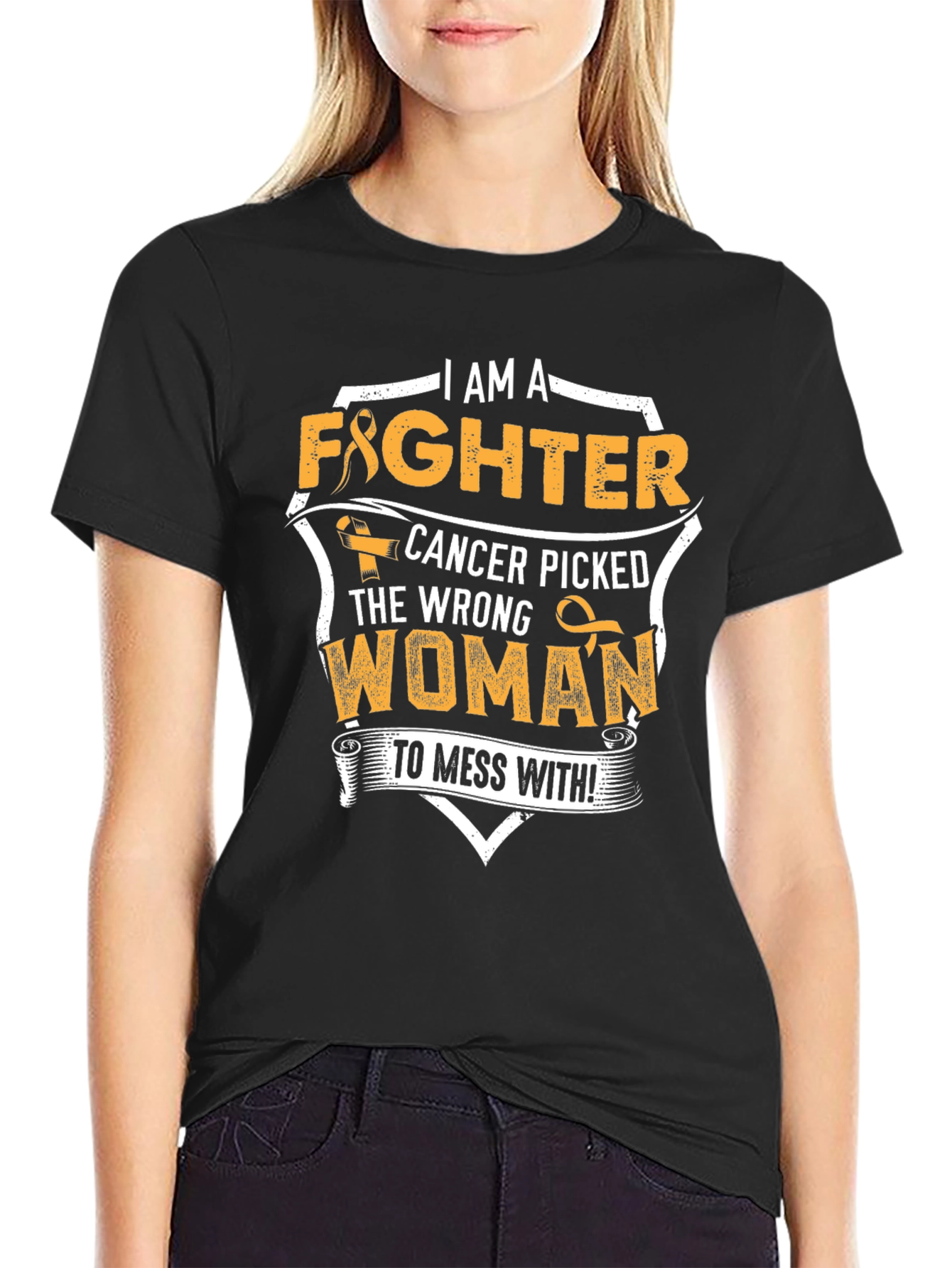 I Am A Fighter Cancer Awareness Graphic Tee