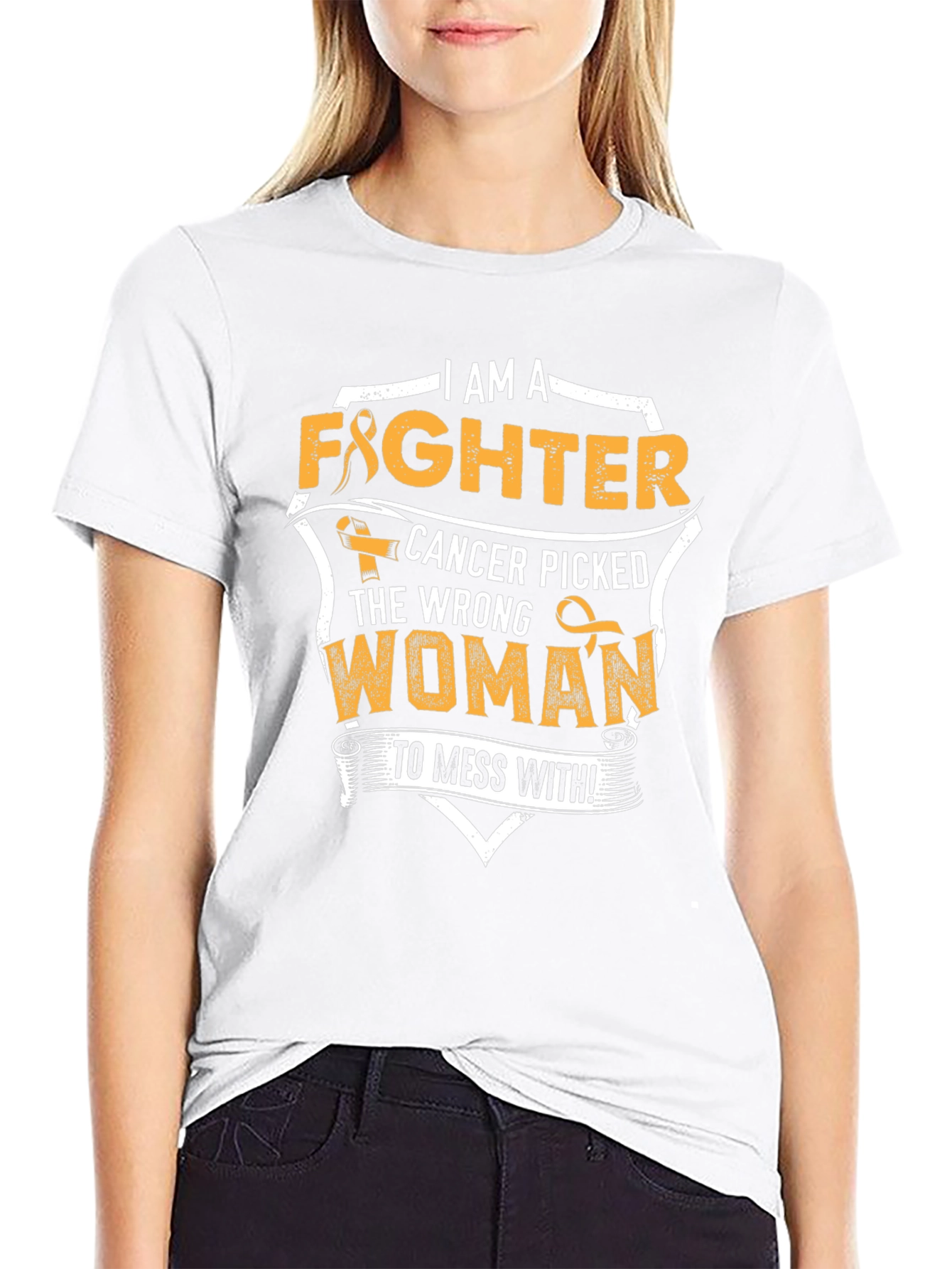 I Am A Fighter Cancer Awareness Graphic Tee
