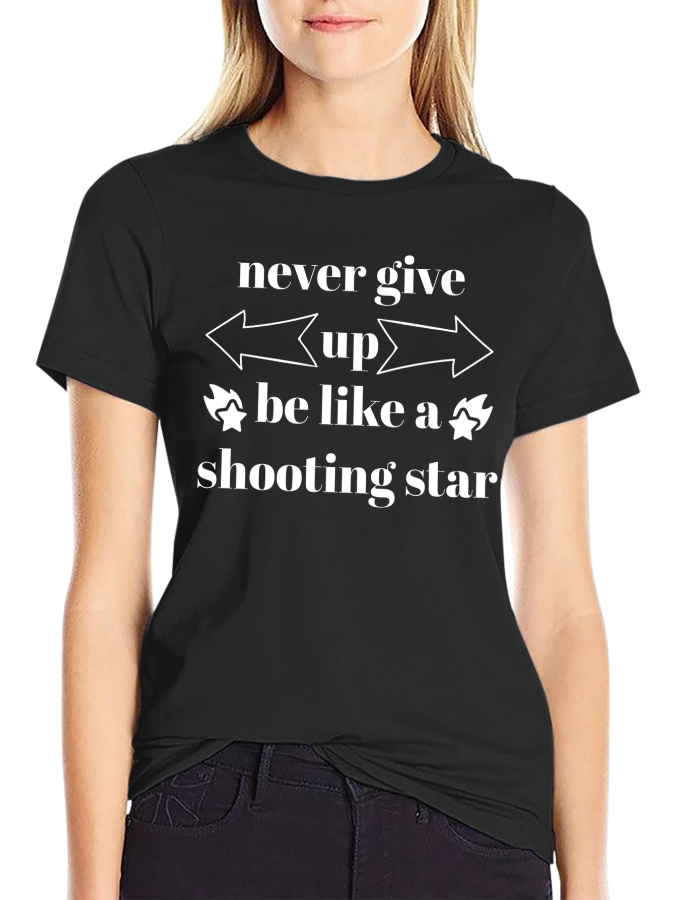Never Give Up Shooting Star Graphic Tee
