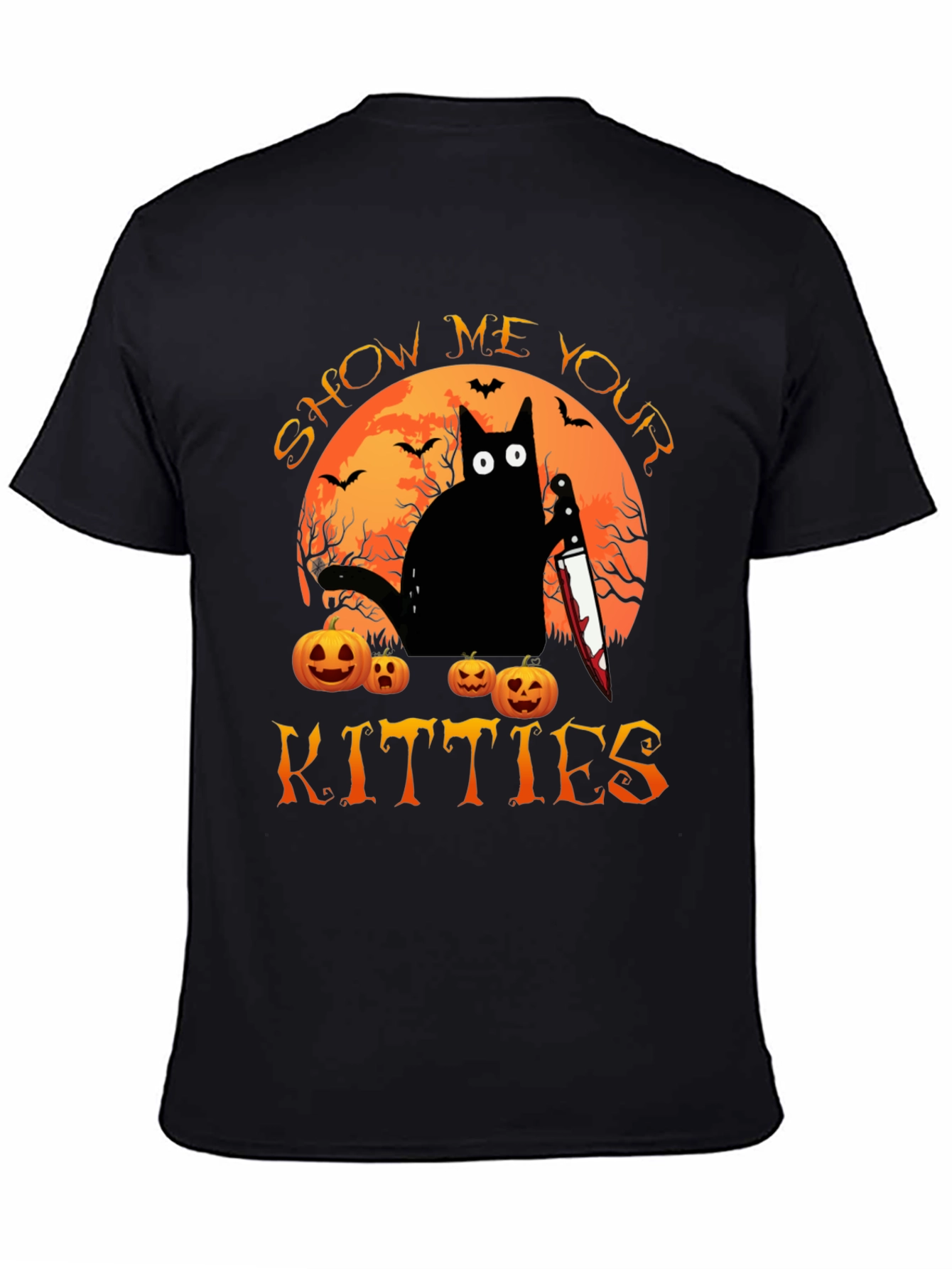 Show Me Your Kitties Halloween Graphic T-Shirt