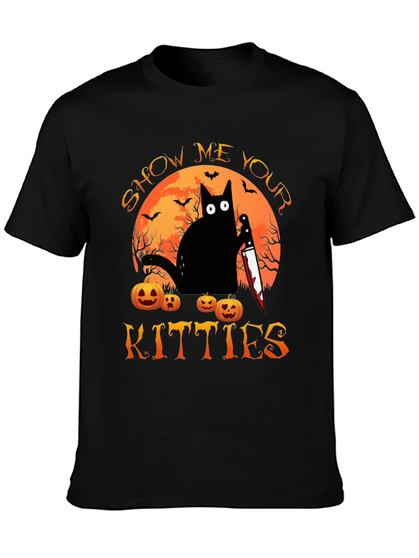 Show Me Your Kitties Halloween Graphic T-Shirt
