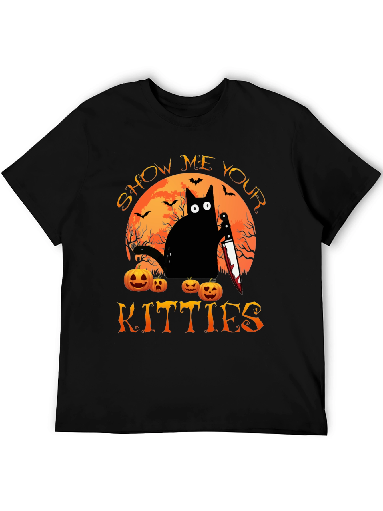 Show Me Your Kitties Halloween Graphic T-Shirt