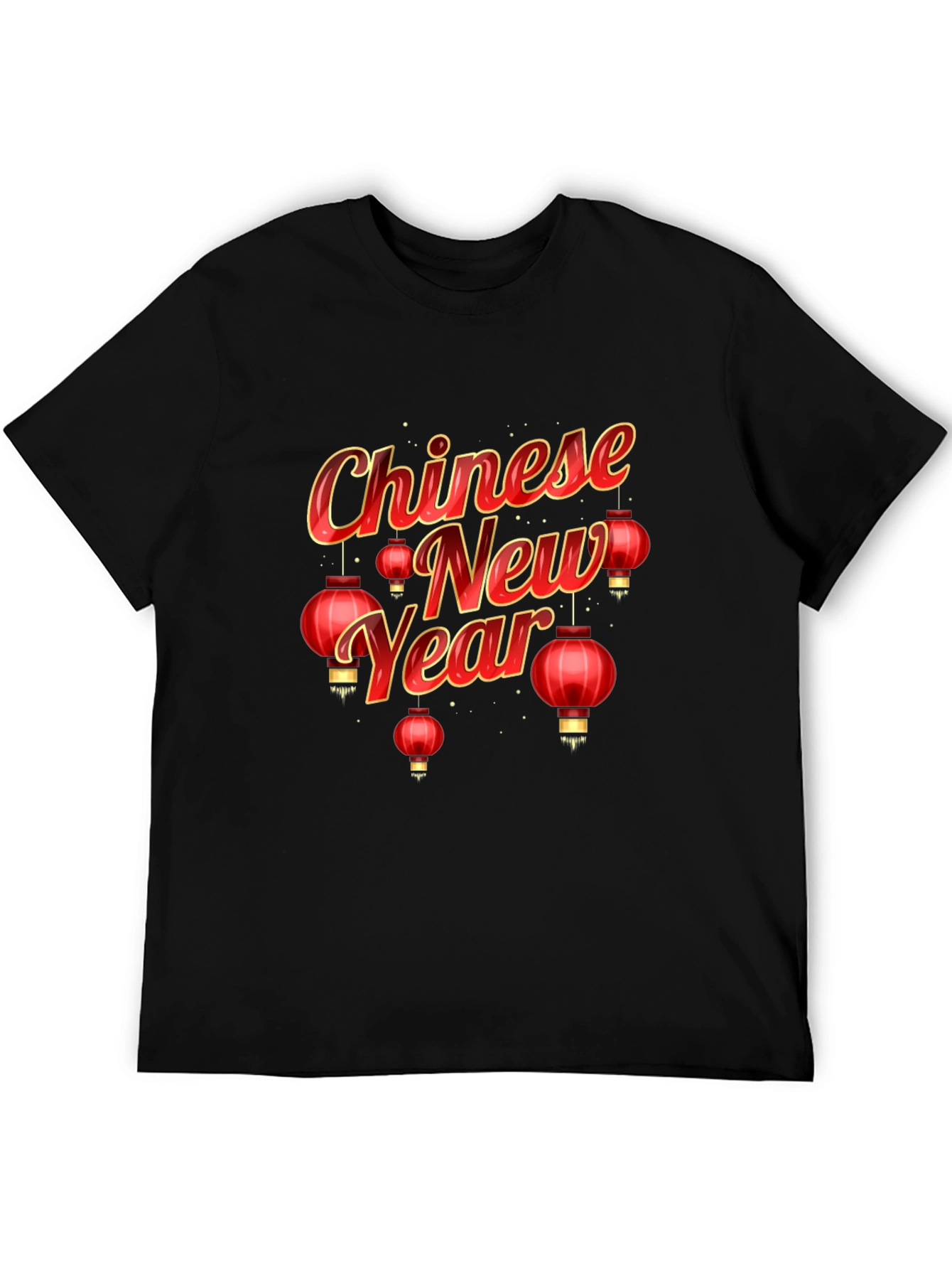 Chinese New Year Graphic Tee - Black Cotton Blend