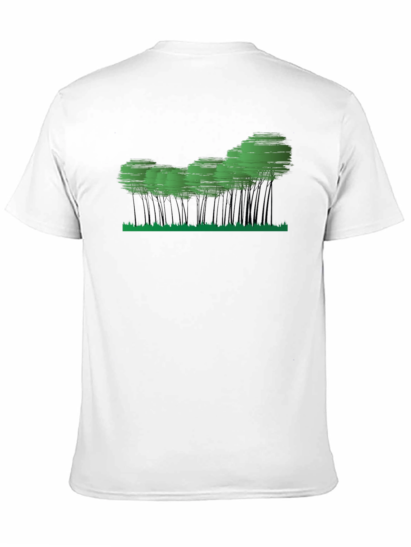 Mens Black Graphic Tee - Abstract Forest Design