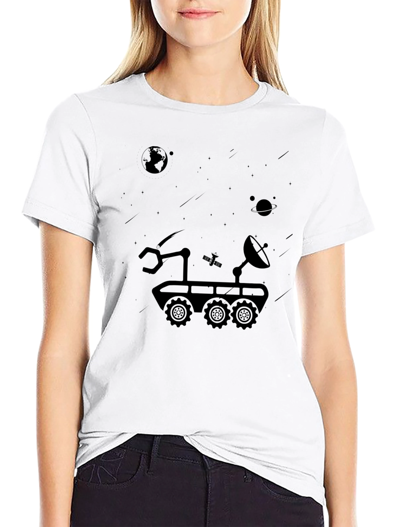 Space Rover Graphic T-Shirt - Explore the Cosmos!