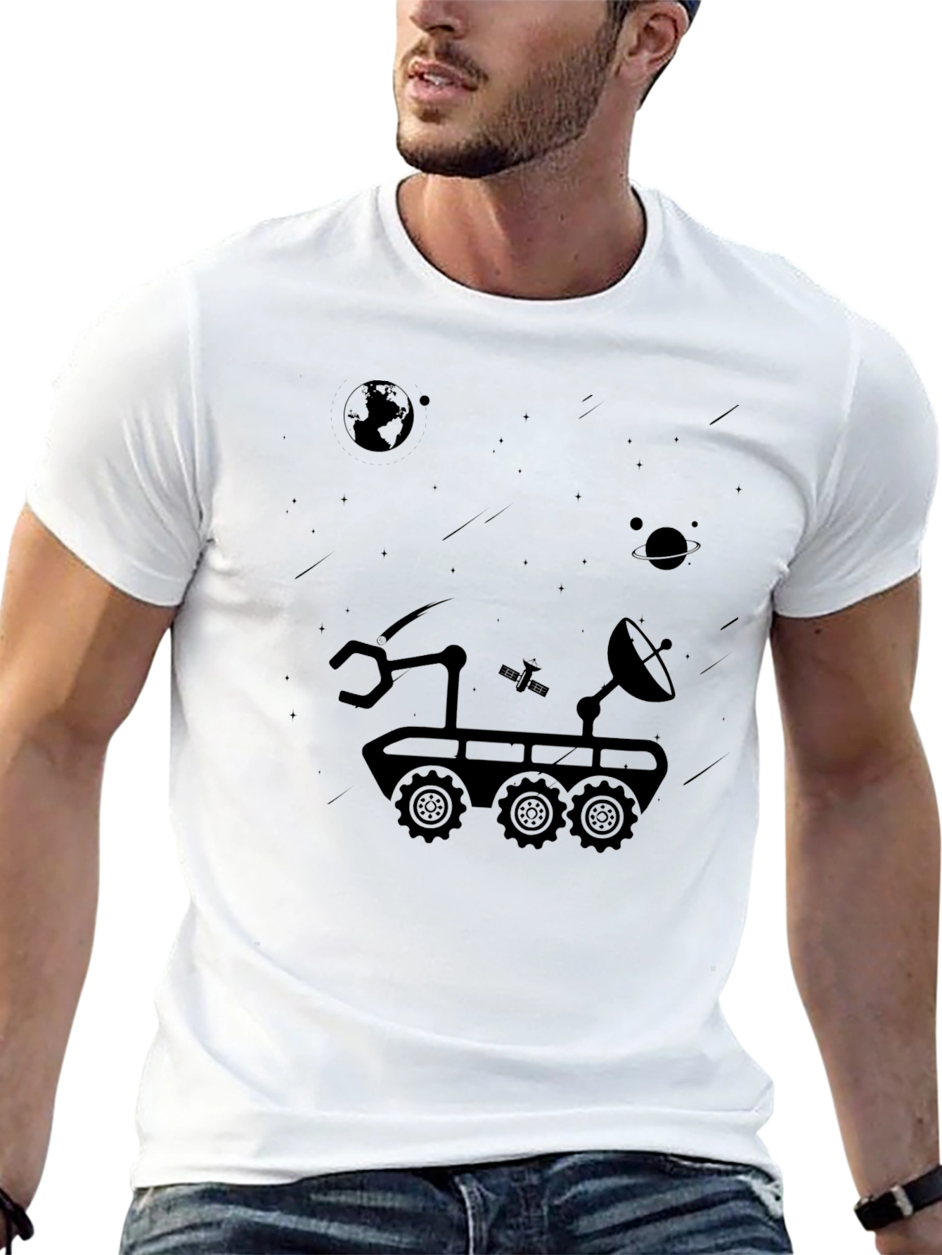 Space Rover Graphic T-Shirt - Explore the Cosmos!