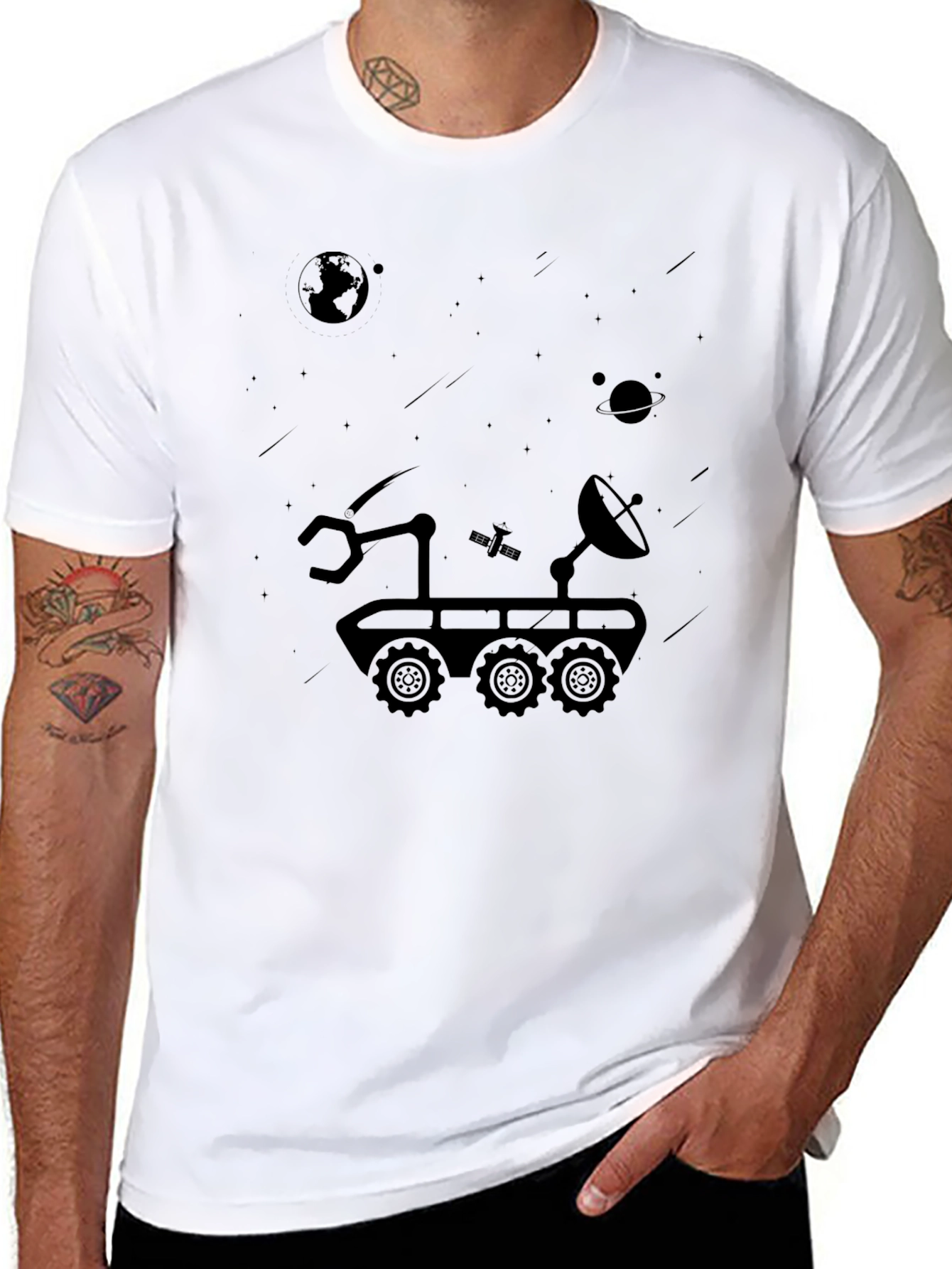 Space Rover Graphic T-Shirt - Explore the Cosmos!